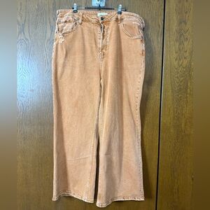 Cleo+wolf Women's Wide Leg Tan Jeans